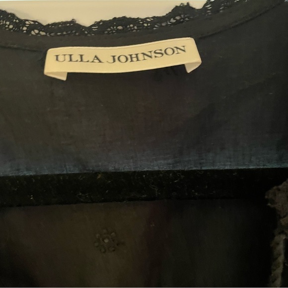 Ulla Johnson Eyelet Ruffled Peplum Top Black Size 0 - Picture 6 of 10